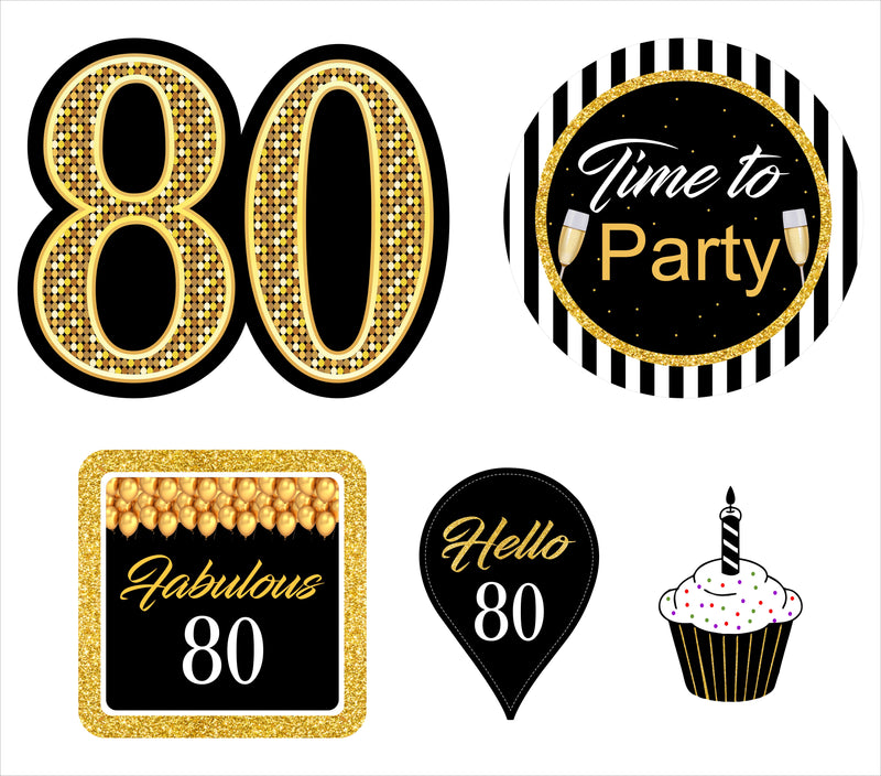 80th Birthday Party Theme Hanging Set for Decoration