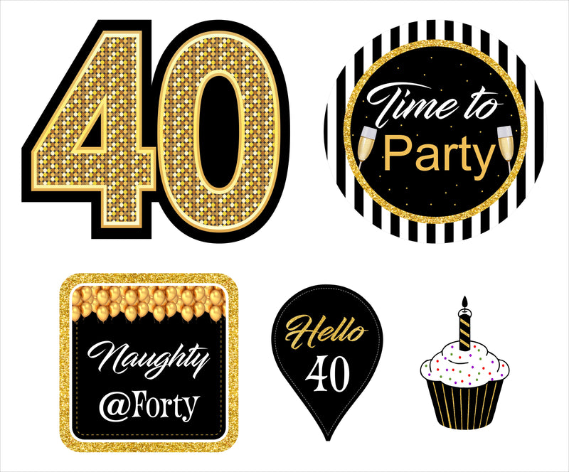 40th Birthday Party Theme Hanging Set for Decoration