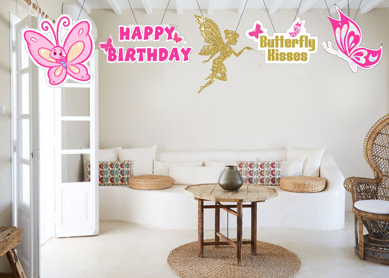 Butterflies and Fairies Theme Theme Birthday Party Theme Hanging Set for Decoration