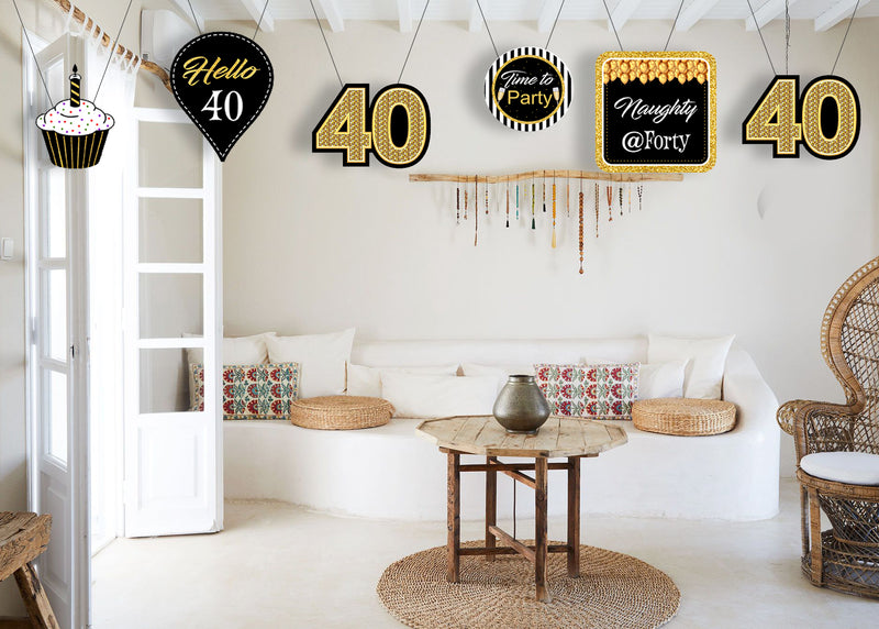 40th Birthday Party Theme Hanging Set for Decoration