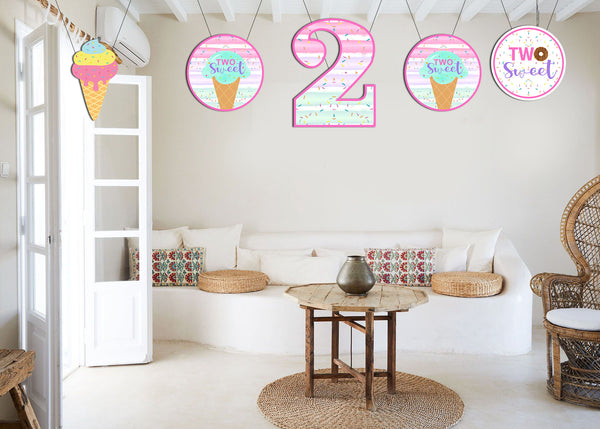 Two Sweet Birthday Party Theme Hanging Set for Decoration