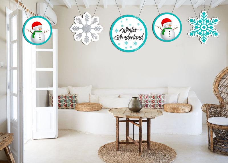 Winter Wonderland Theme Birthday Party Theme Hanging Set for Decoration