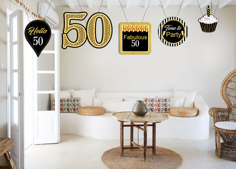 50th Birthday Party Theme Hanging Set for Decoration