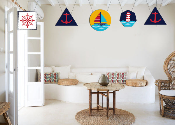 Nautical Ahoy Birthday Party Theme Hanging Set for Decoration