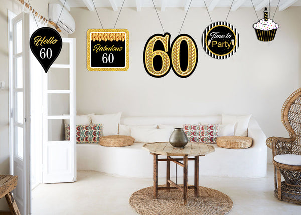 60th Birthday Party Theme Hanging Set for Decoration