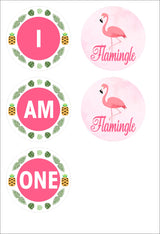 Flamingo  "I Am One" Birthday Banner for Decoration