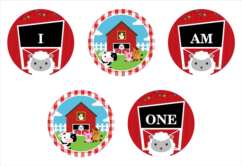 Farm Animal "I Am One" Birthday Banner for Decoration