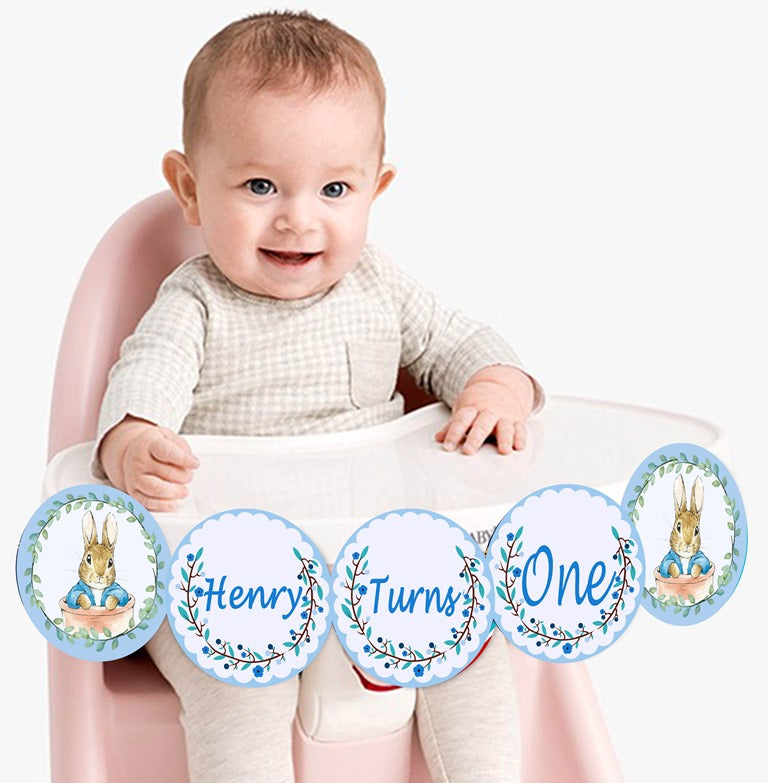 Bunny Theme "I Am One" Birthday Party Banner for Decoration