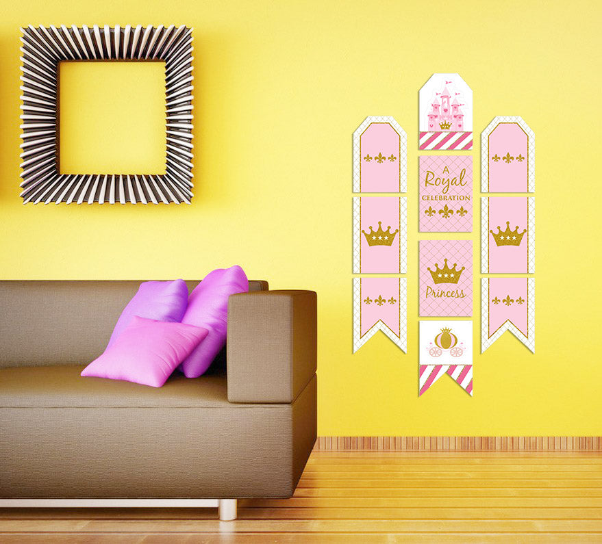 Princess Theme Birthday Paper Door Banner/ Wall Decoration.