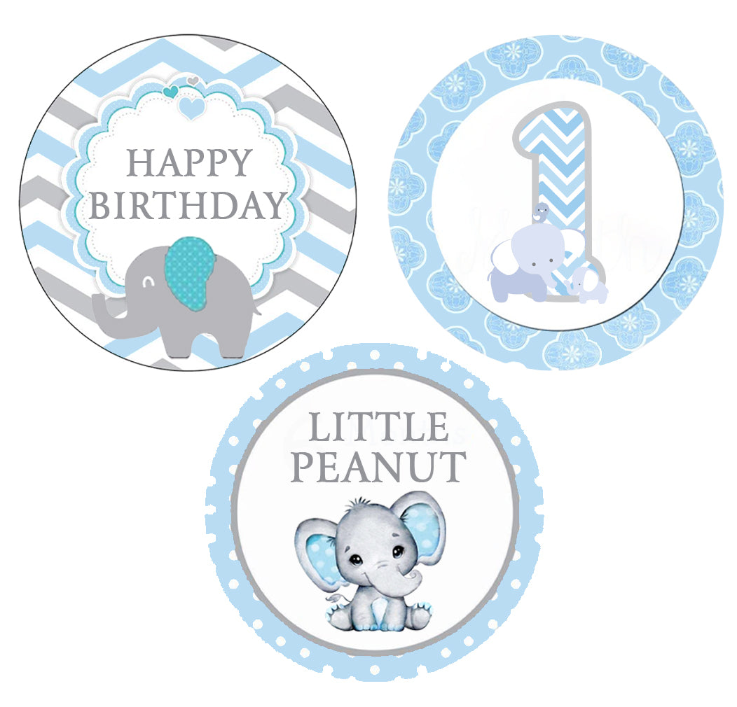 Baby Elephant Birthday Party Paper Decorative Straws