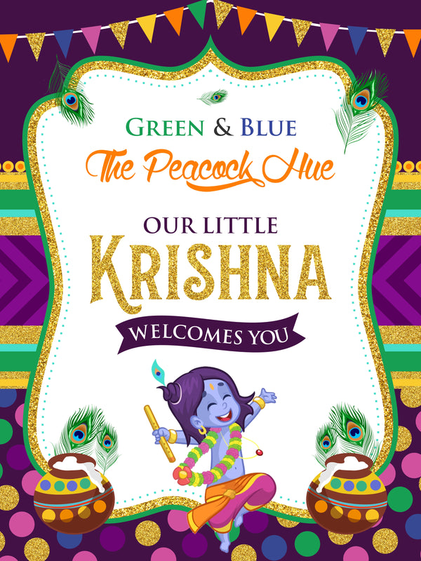 Little Krishna Theme Birthday Party Yard Sign/Welcome Board