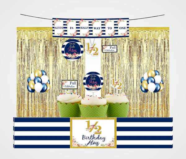 Half Birthday Boys Party Decoration Kit - Personalized