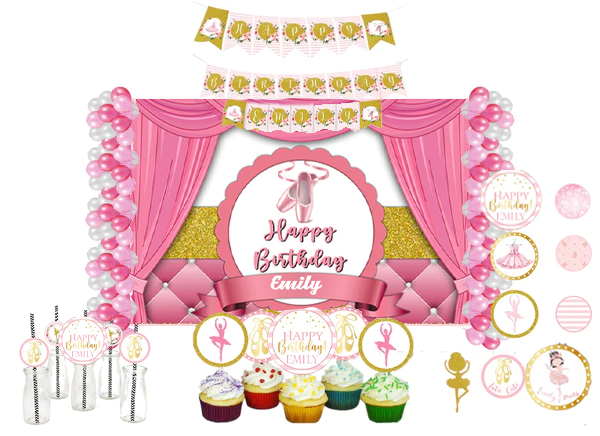 Ballerina Theme Birthday Complete Personalize Party Kit