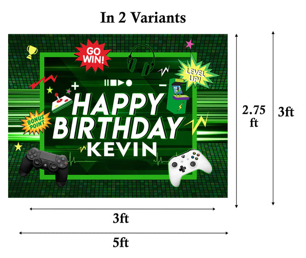 Gaming Birthday Party Personalized Backdrop.