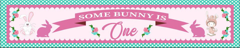 Bunny Birthday Party Long Banner for Decoration