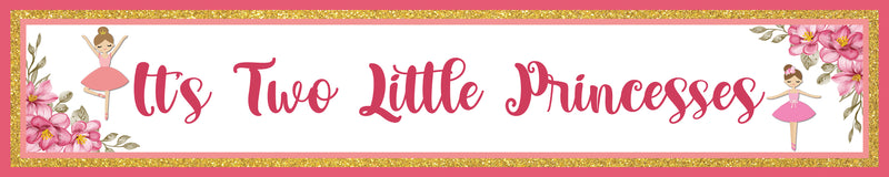 Twin Girls Birthday Party Long Banner for Decoration