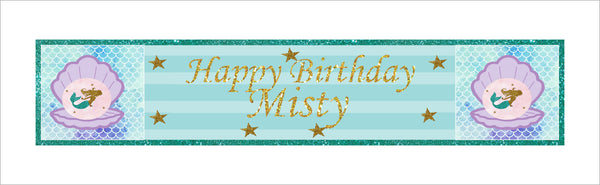 Mermaid Birthday Party Long Banner for Decoration