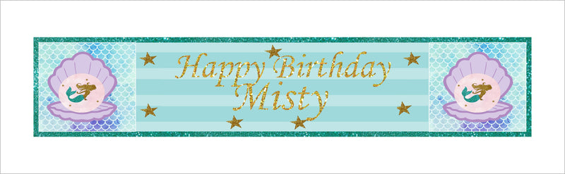 Mermaid Birthday Party Long Banner for Decoration