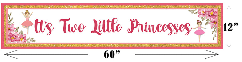 Twin Girls Birthday Party Long Banner for Decoration