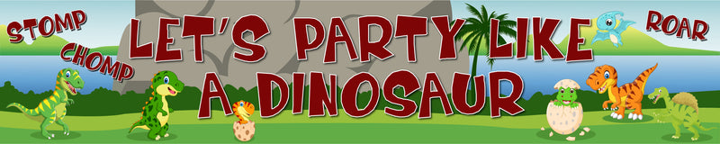 Dinosaur Theme Birthday Party Long Banner for Decoration