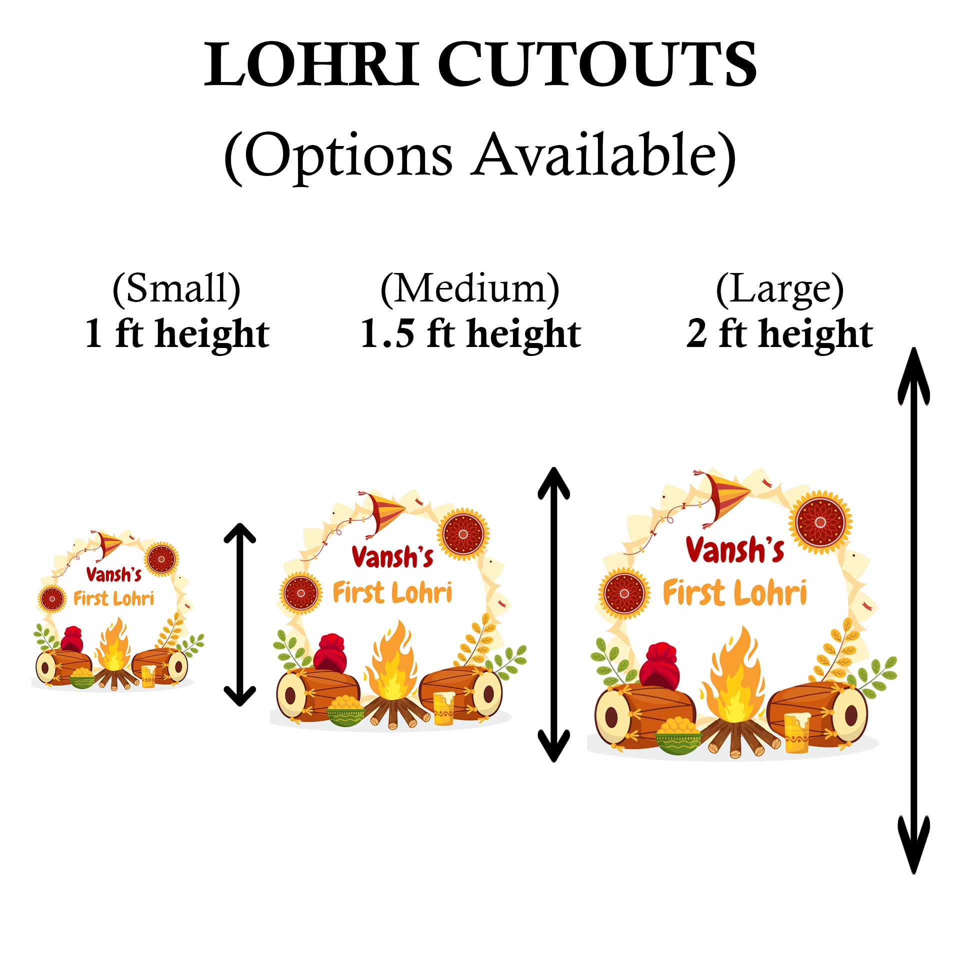 Lohri Party Cutouts / Props