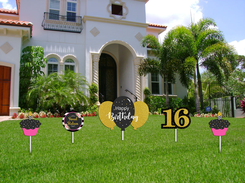 16th Theme Birthday Party Cutouts