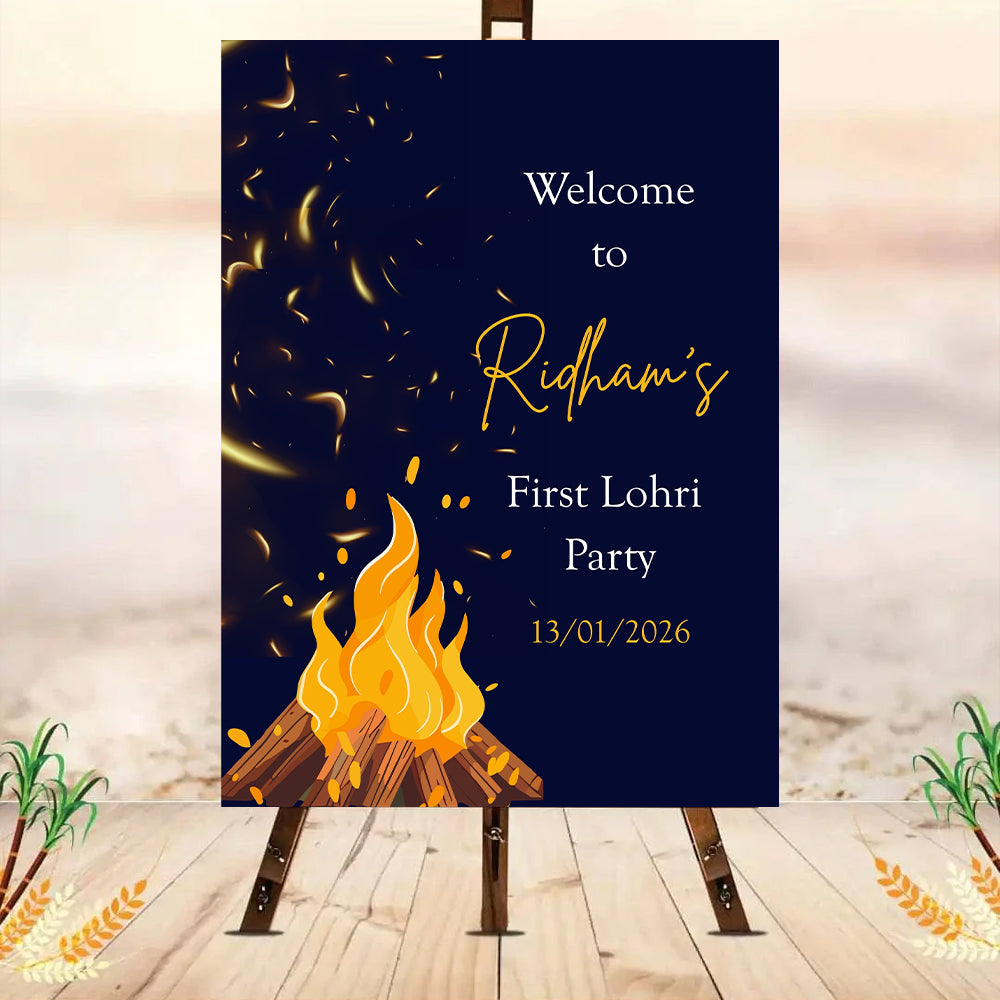 Lohri Party Personalized Yard Sign/Welcome Board