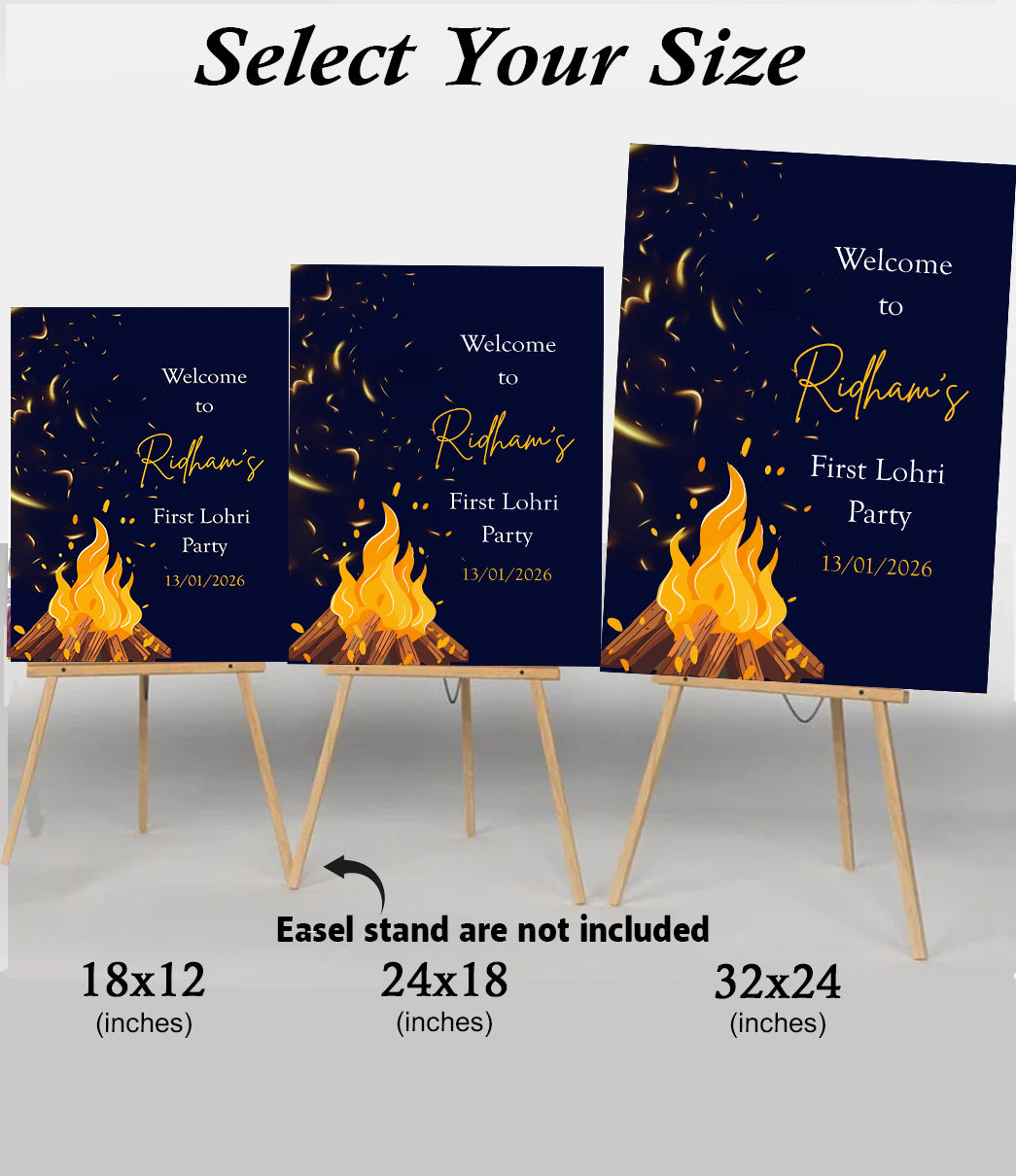 Lohri Party Personalized Yard Sign/Welcome Board