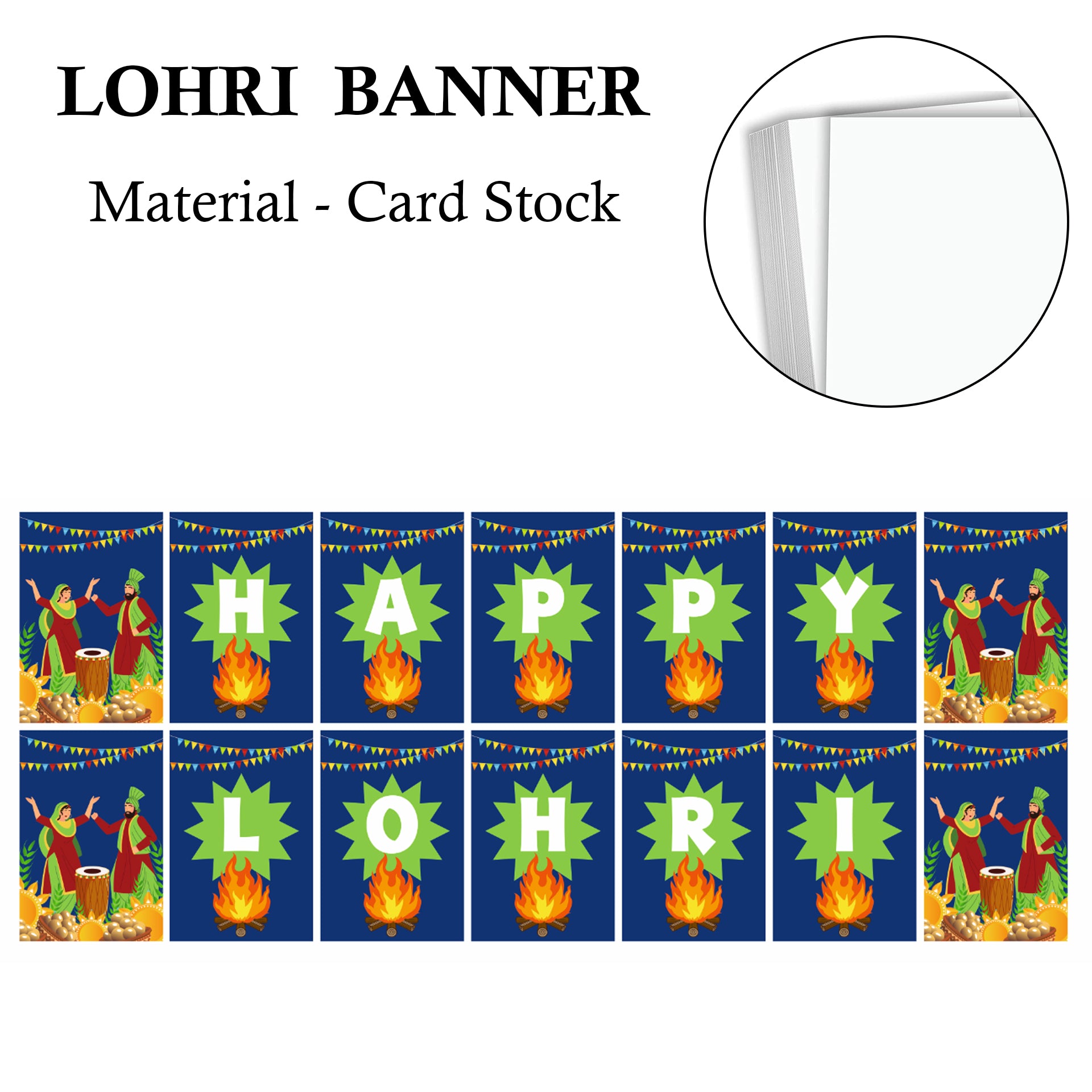 Happy Lohri  Banner or Buntings  for Decoration