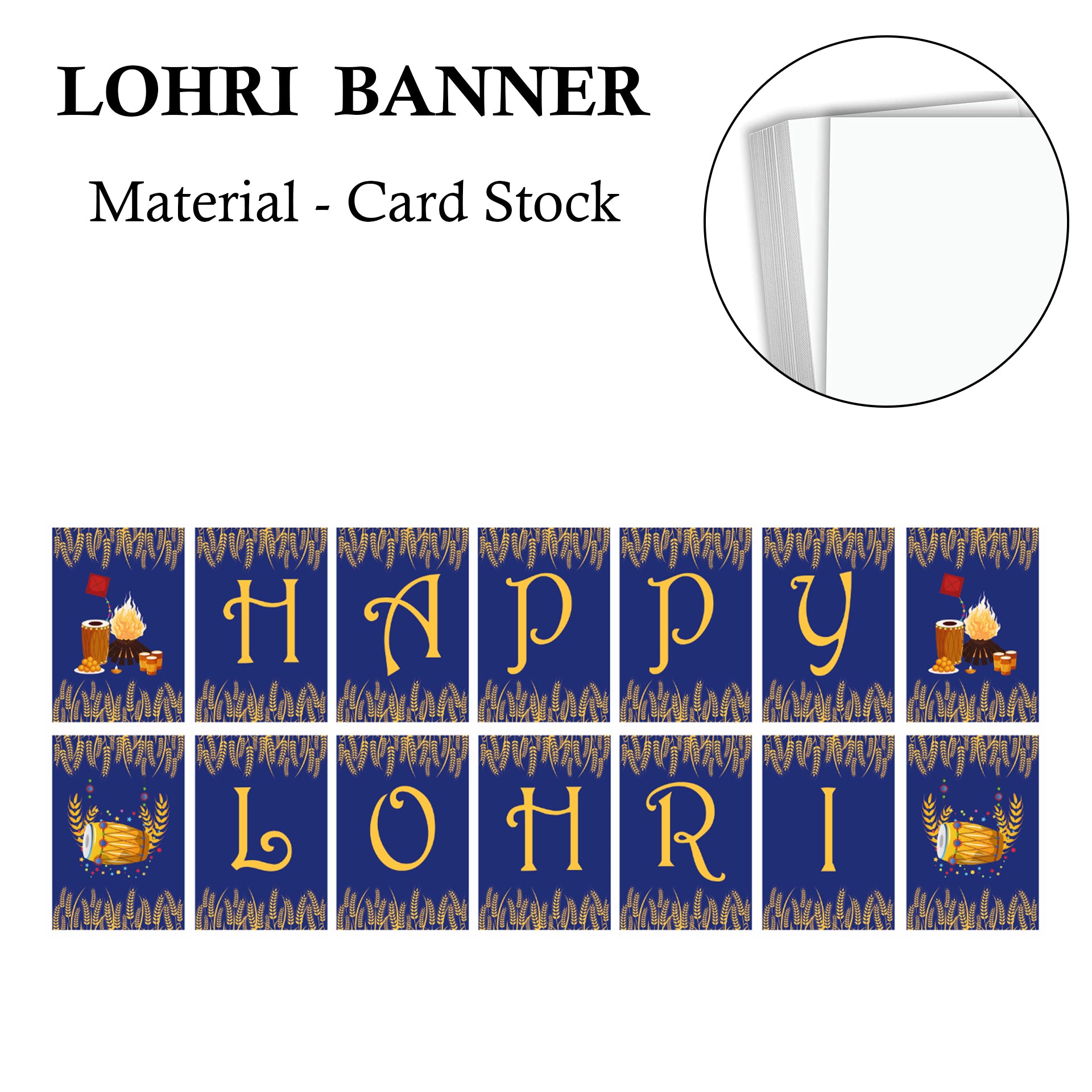 Happy Lohri  Banner or Buntings  for Decoration