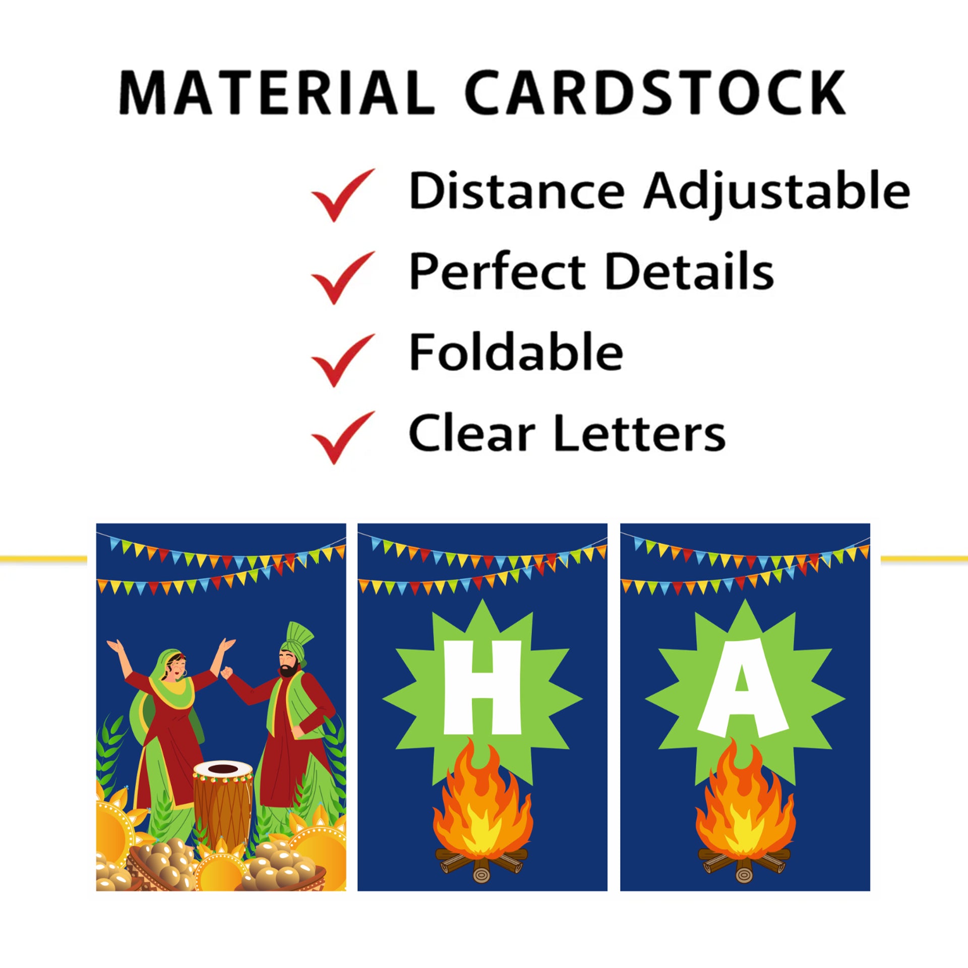 Happy Lohri  Banner or Buntings  for Decoration