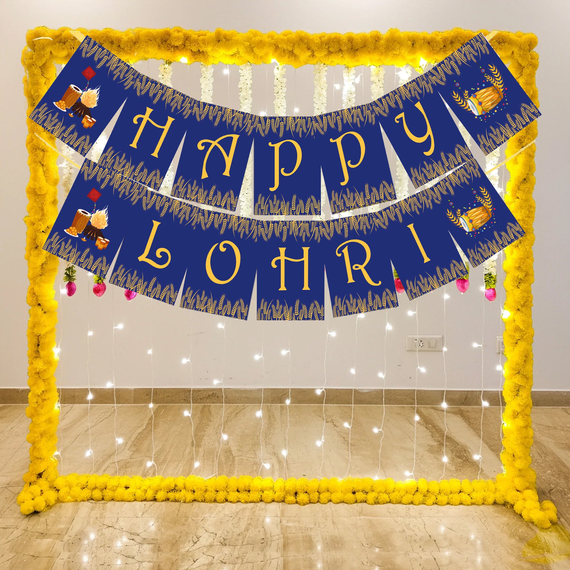 Happy Lohri  Banner or Buntings  for Decoration