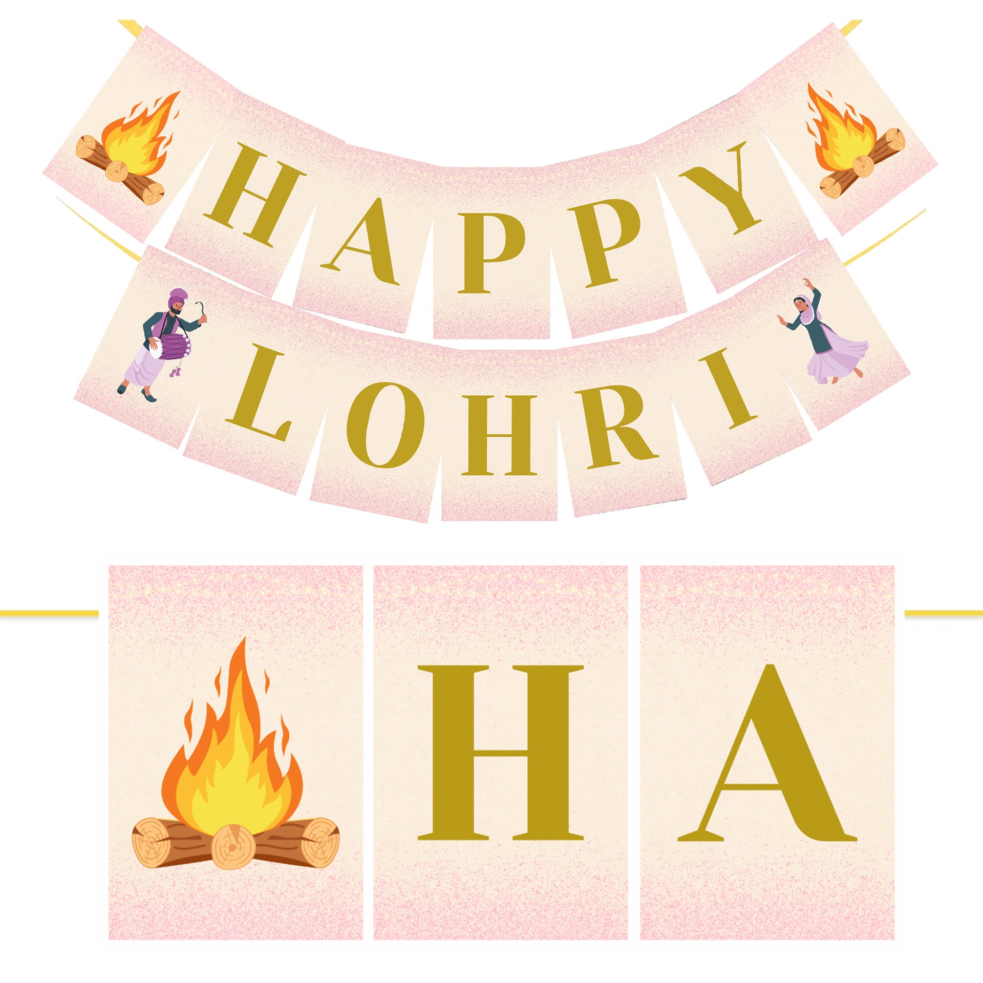 Happy Lohri  Banner or Buntings  for Decoration