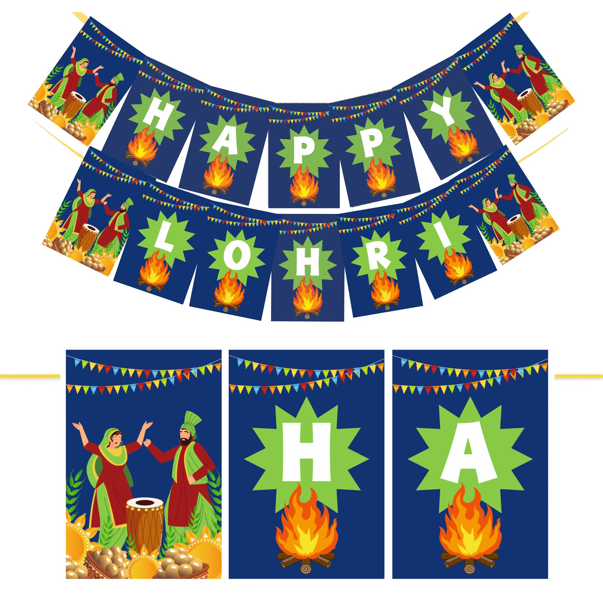 Happy Lohri  Banner or Buntings  for Decoration