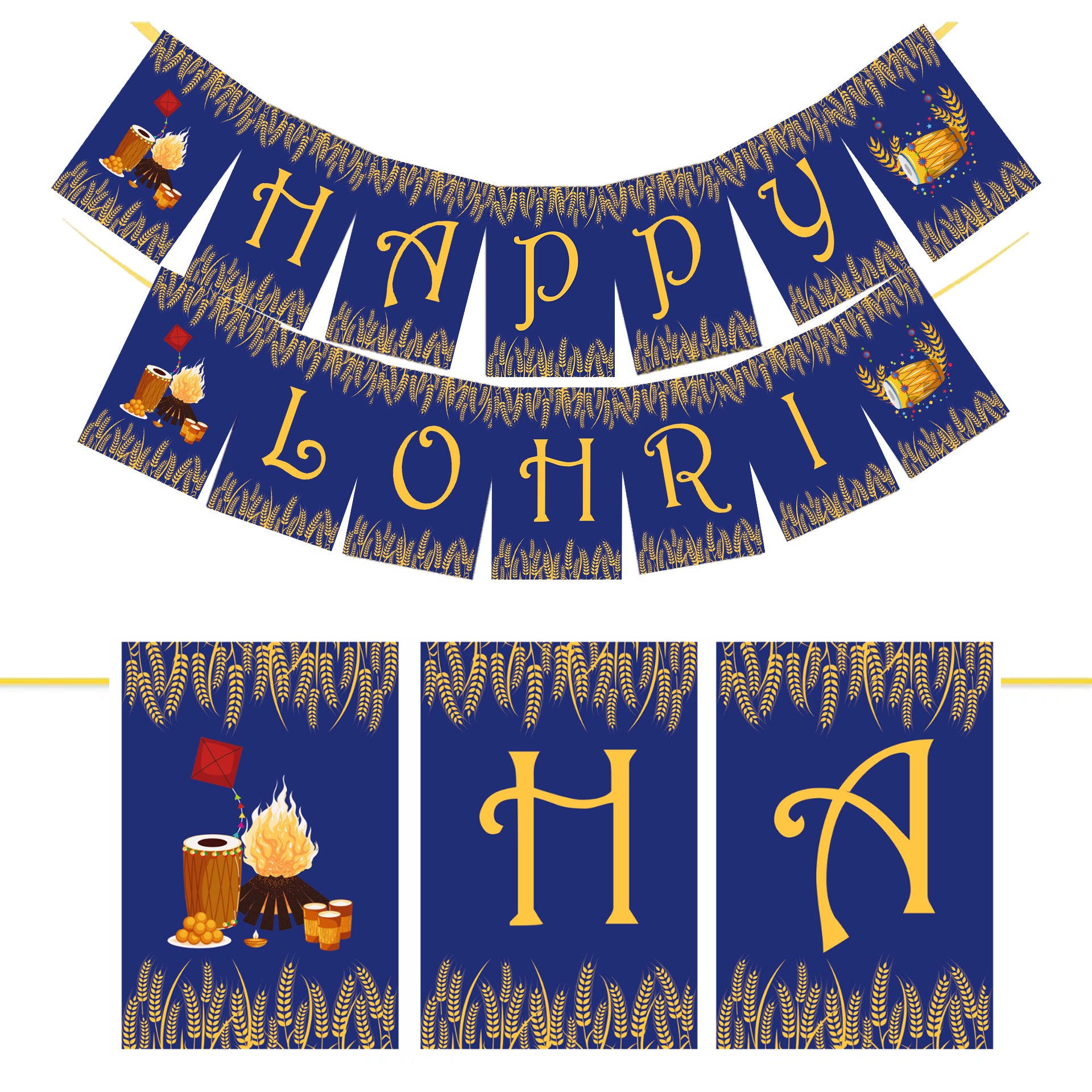 Happy Lohri  Banner or Buntings  for Decoration