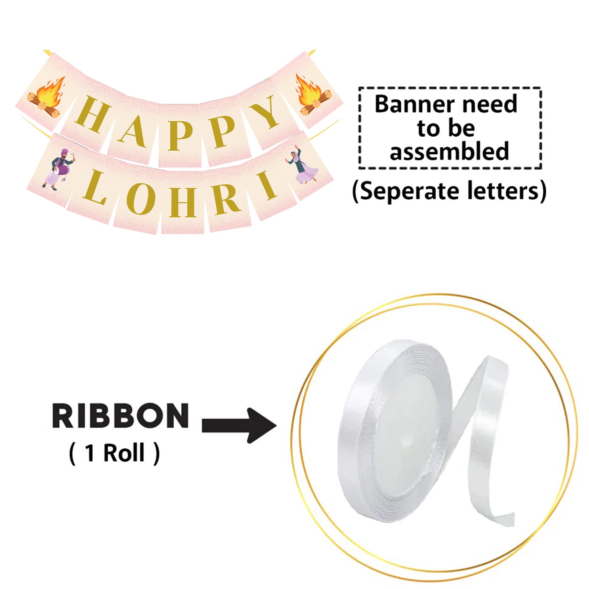 Happy Lohri  Banner or Buntings  for Decoration