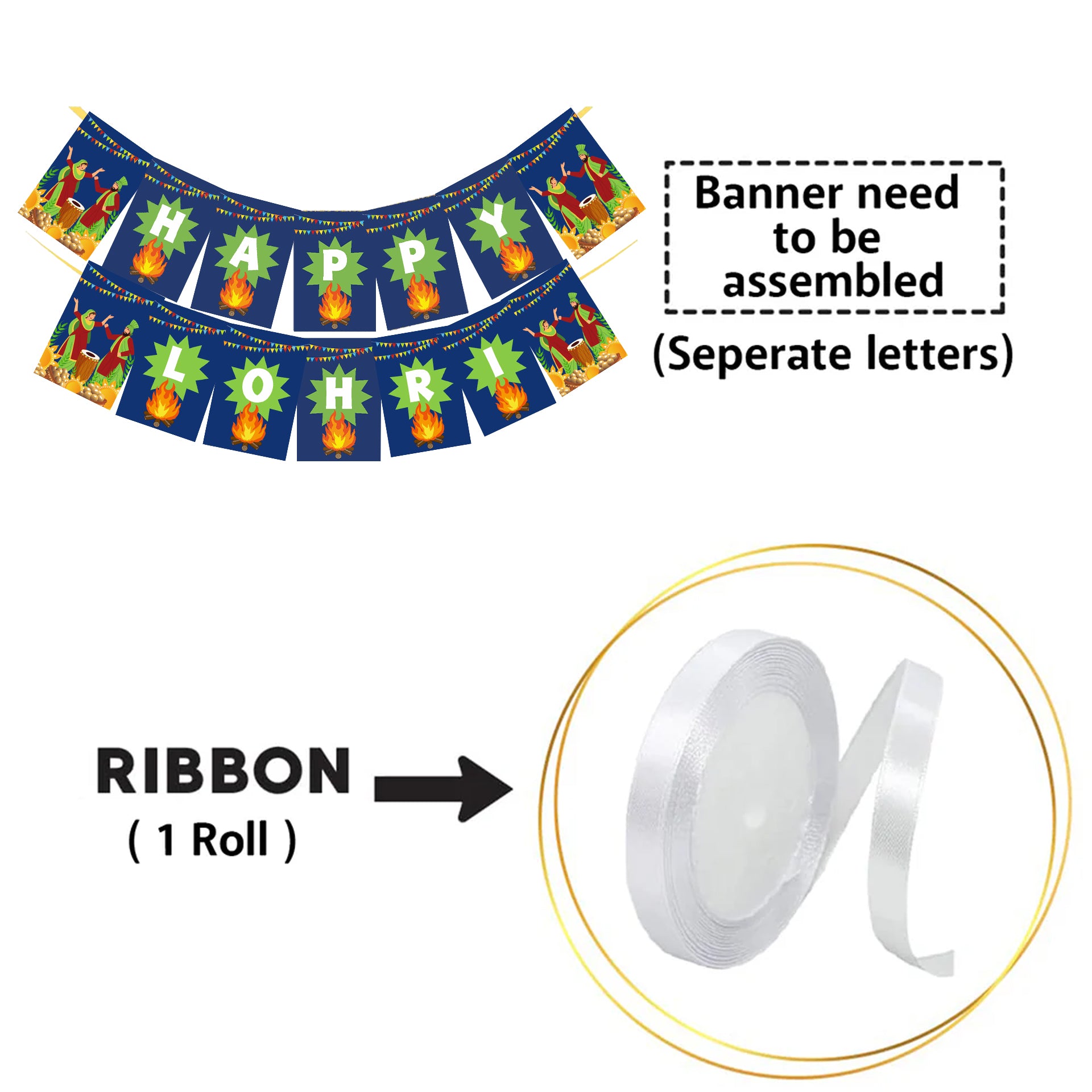 Happy Lohri  Banner or Buntings  for Decoration