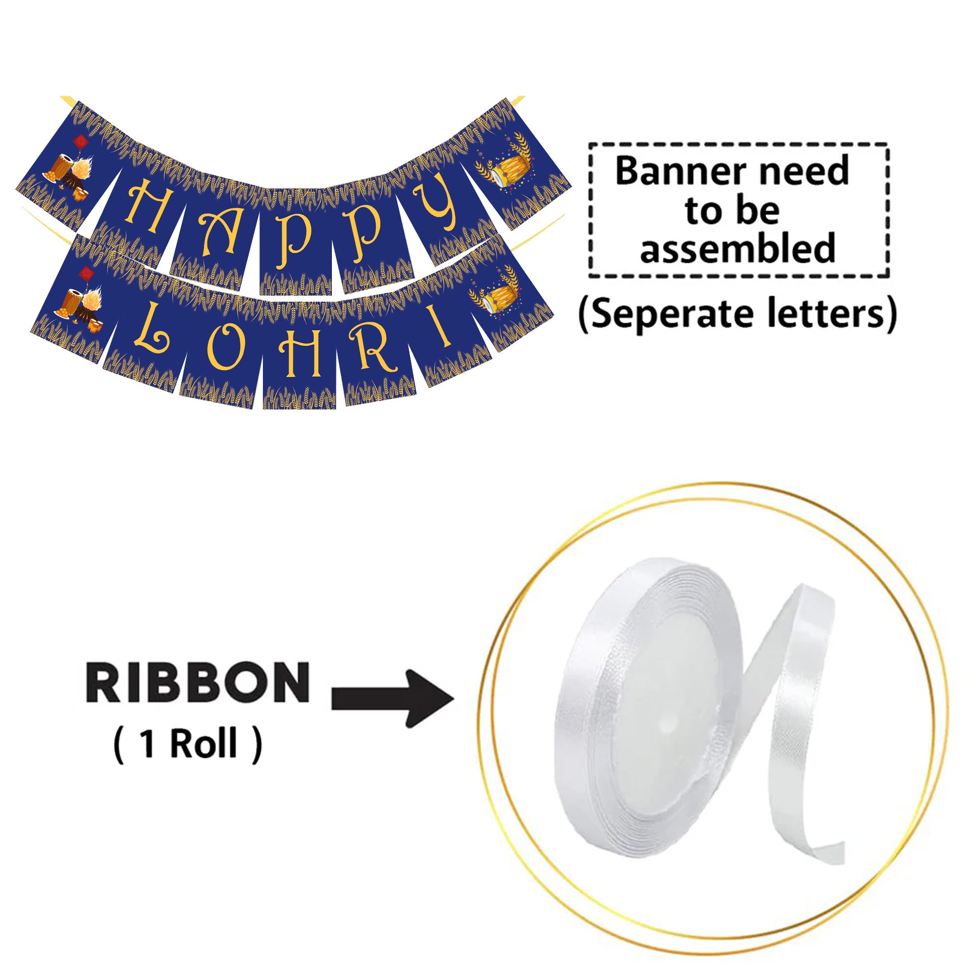 Happy Lohri  Banner or Buntings  for Decoration