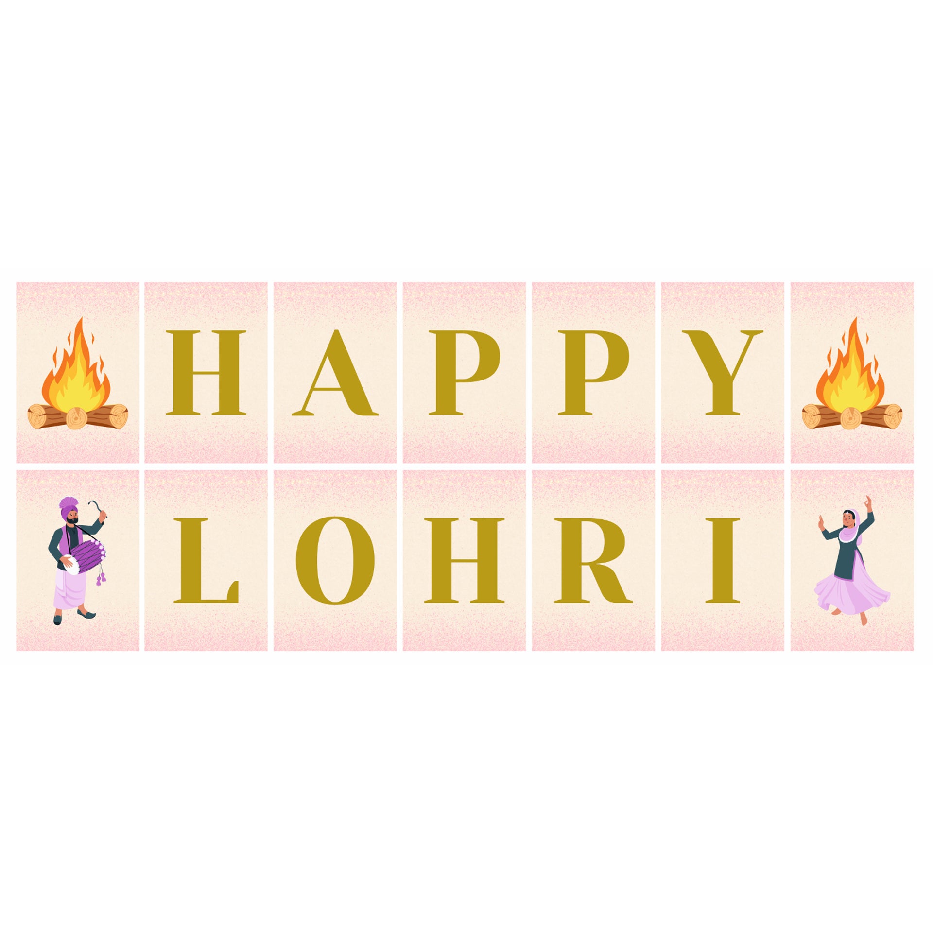 Happy Lohri  Banner or Buntings  for Decoration