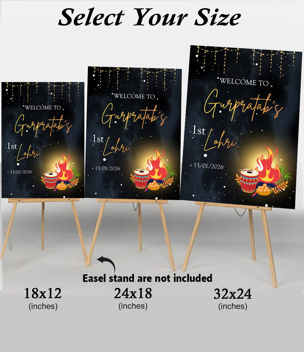 Lohri Party Personalized Yard Sign/Welcome Board (Copy)