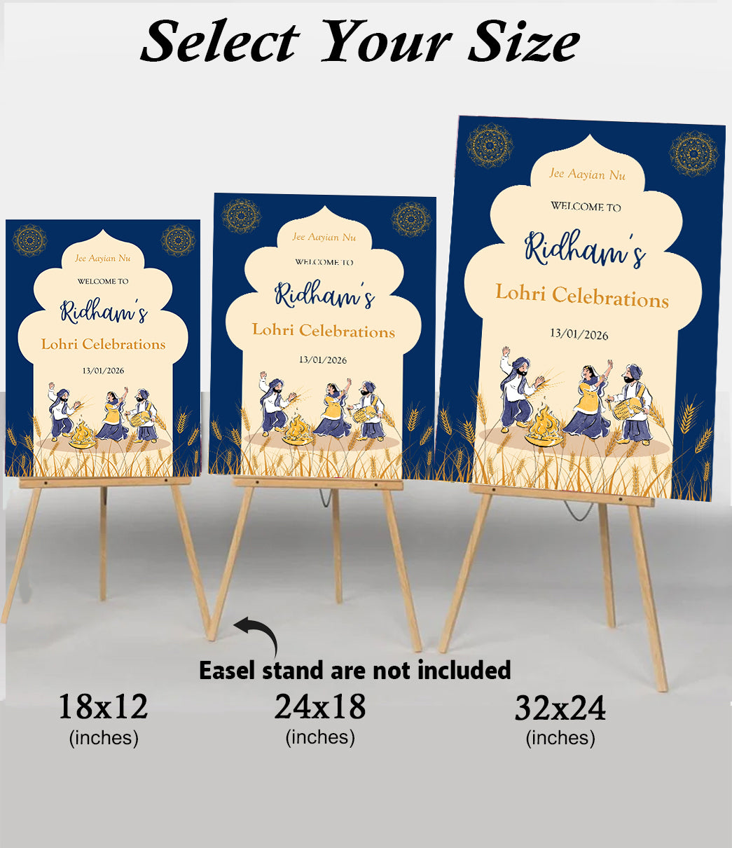 Lohri Party Personalized Yard Sign/Welcome Board