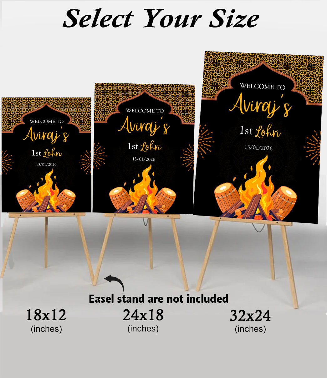 Lohri Party Personalized Yard Sign/Welcome Board