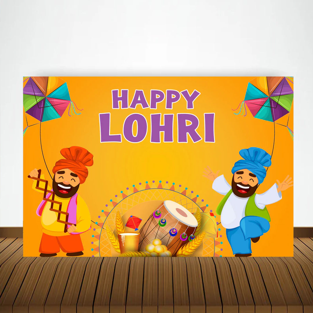 Lohri Party Personalized Backdrop for Decoration