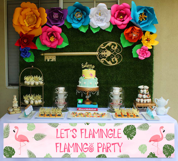Flamingo Birthday Party Long Banner for Decoration