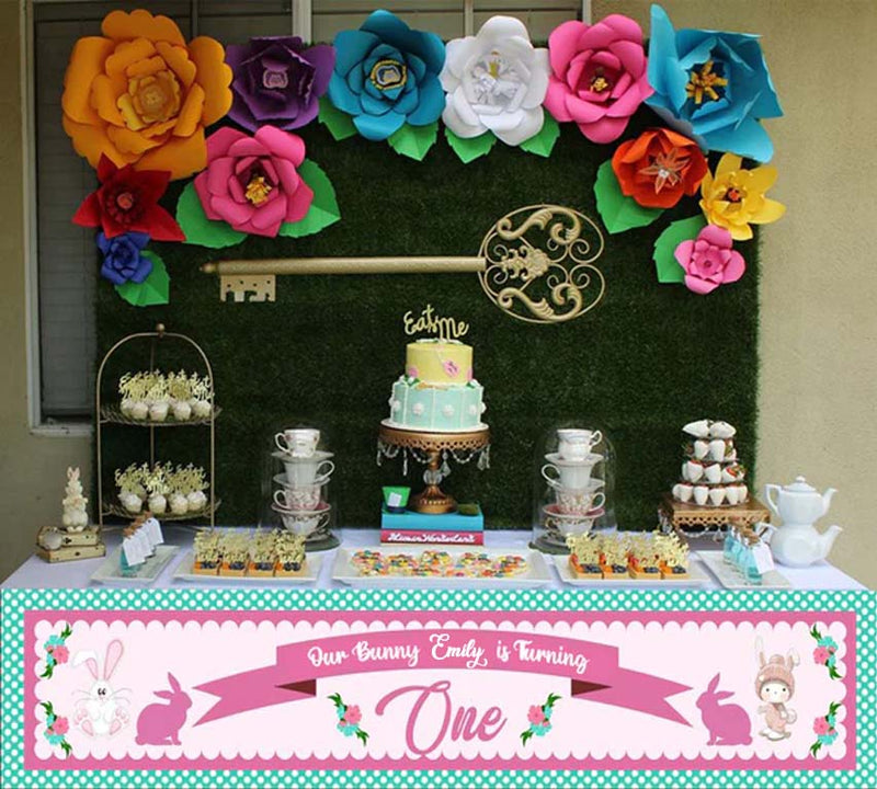 Bunny Birthday Party Long Banner for Decoration