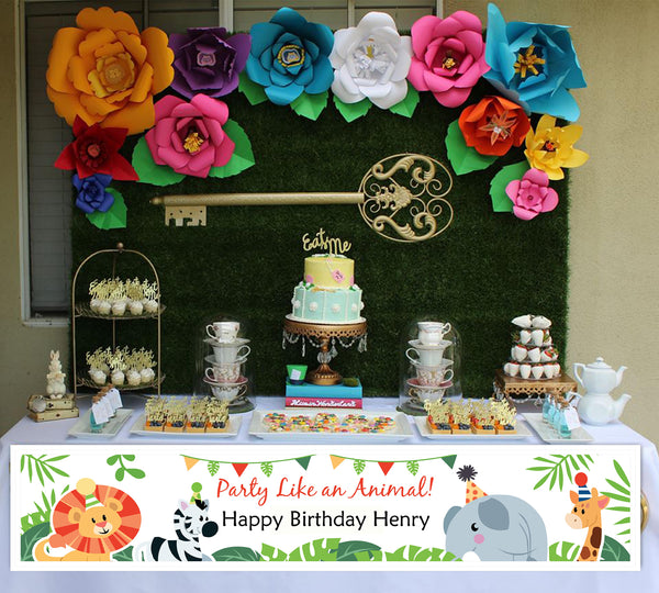 Jungle Safari Theme Birthday Party Long Banner for Decoration