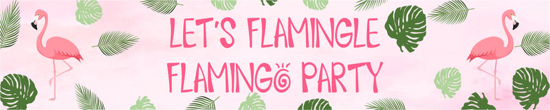 Flamingo Birthday Party Long Banner for Decoration