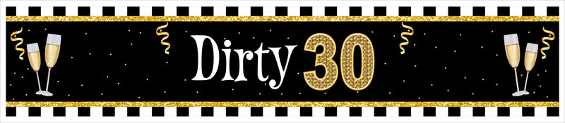 30th Theme Birthday Party Long Banner for Decoration