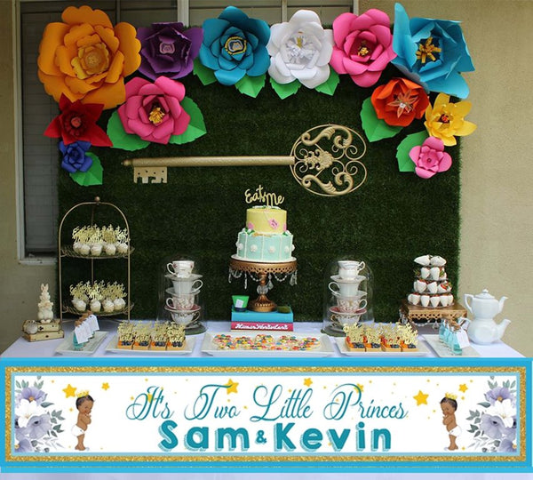 Twin Boys Party Theme Party Long Banner for Decoration