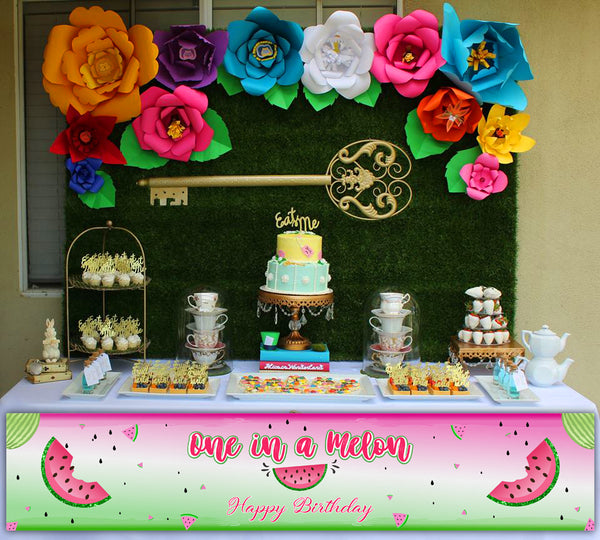 One In A Melon Birthday Party Long Banner for Decoration